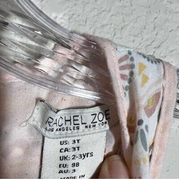 Rachel Zoe Girls Printed Tiered Dress Size 3T‎ Sleeveless Keyhole Back - Picture 4 of 9